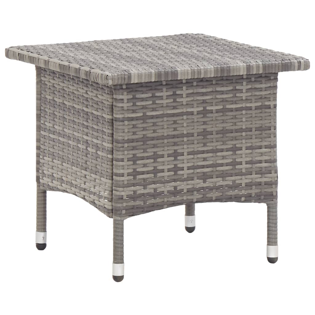 Teetisch Grau 50 x 50 x 47 cm Poly Rattan
